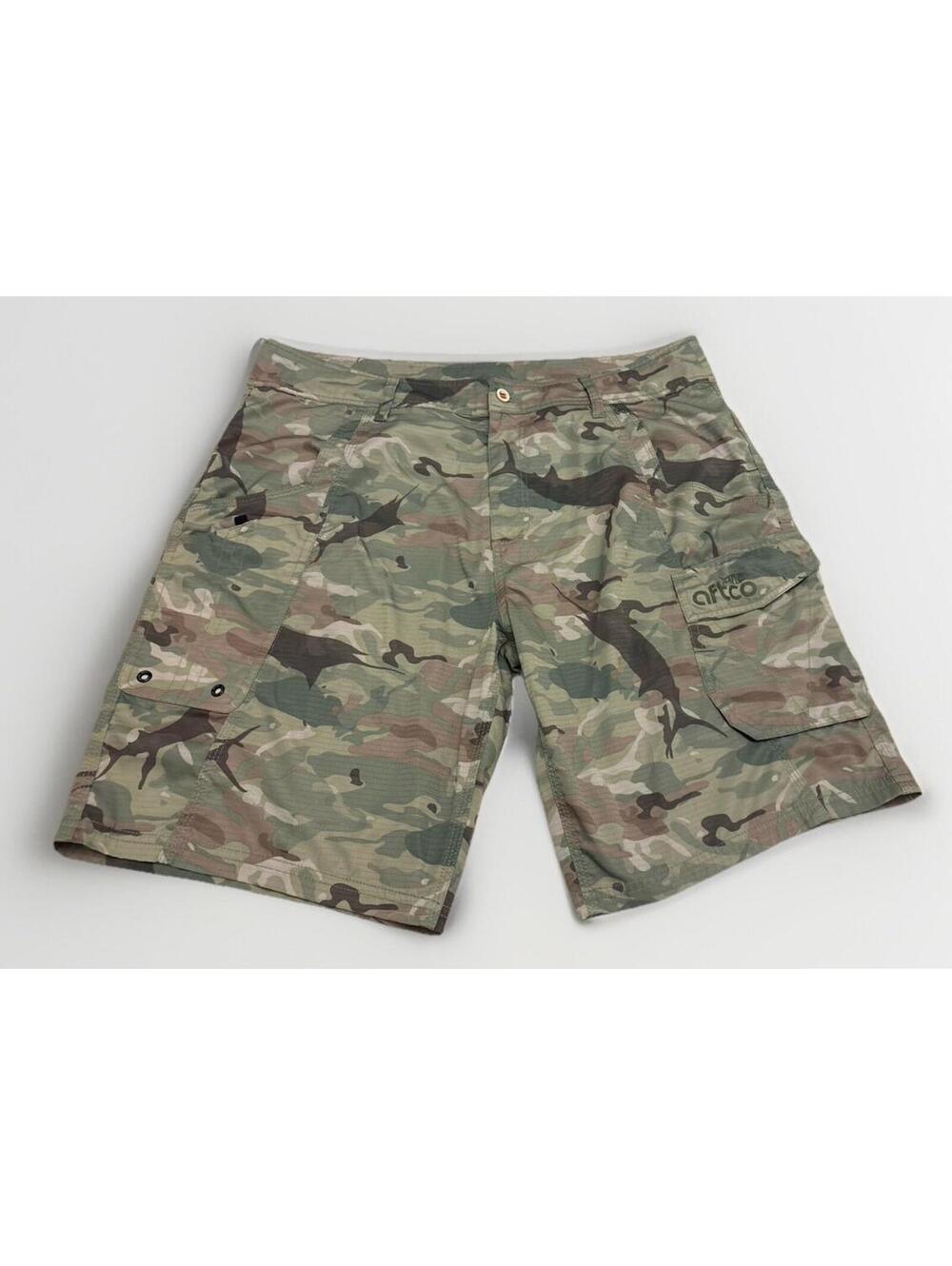 Men’s AFTCO M82 Tactical Fishing Pants Green Camo Size 36
